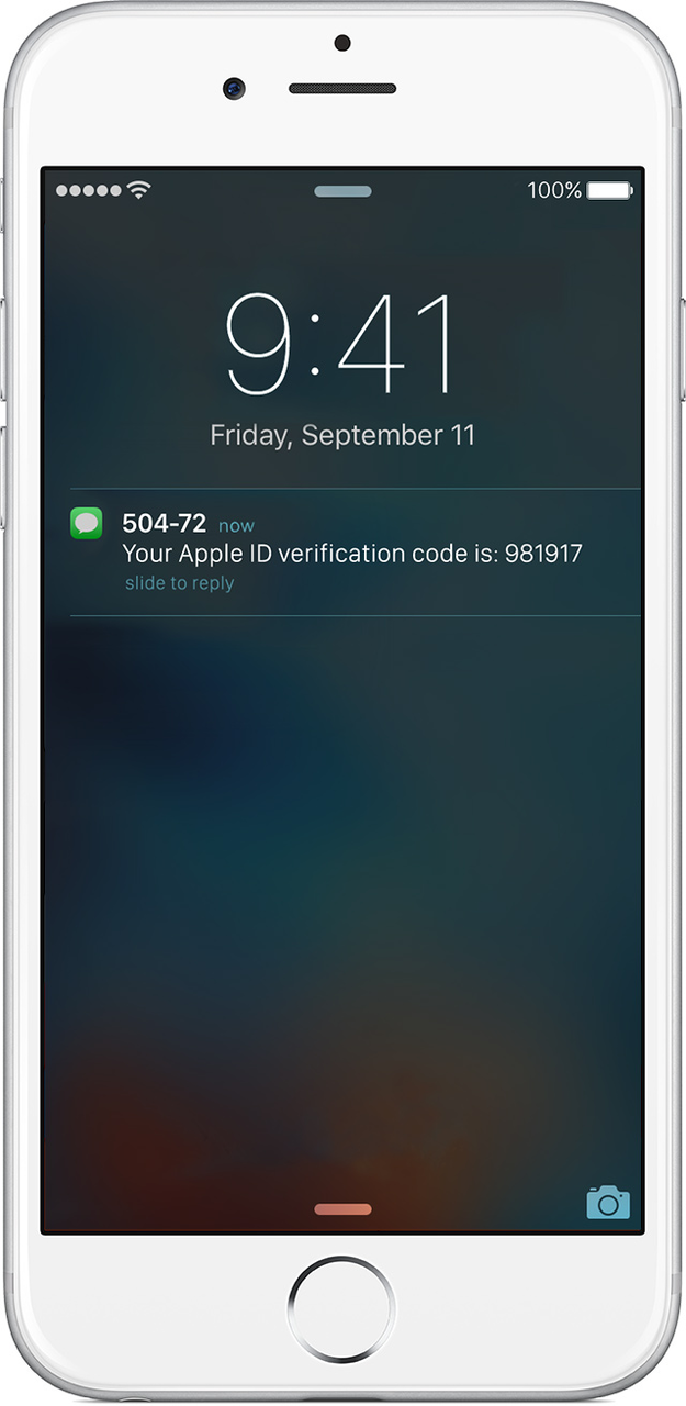 Apple ID Verification Code SMS On An Iphone Screen